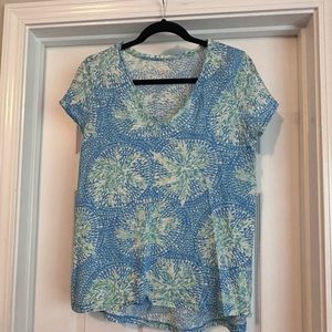 Lilly Pulitzer Etta Top- Blue/Green